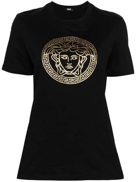 t shirt donna versace con medusa gigante|Versace Medusa Cotton T.